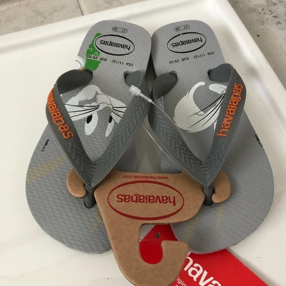Havaianas Toddler Grey Bugs Bunny Flip Flop Size 11/12
